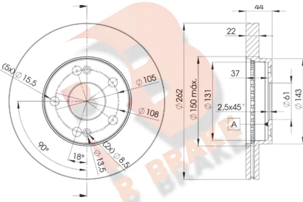 Disque de frein R BRAKE 78RBD22233