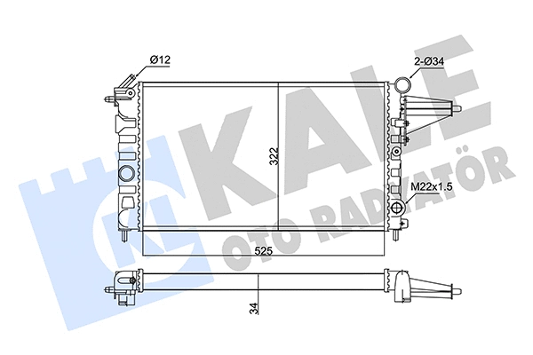 Radiateur, refroidissement du moteur KALE OTO RADYATÖR 348210