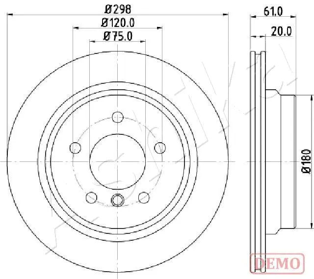 Disque de frein ASHIKA 61-00-0122C