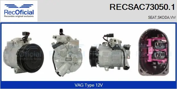 Compresseur, climatisation RECOFICIAL RECSAC73050.1