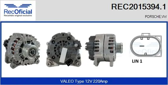 Alternateur RECOFICIAL REC2015394.1