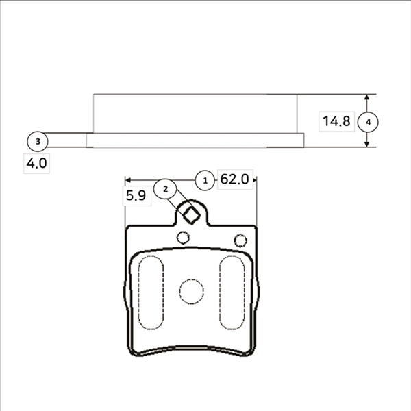 Kit de plaquettes de frein, frein à disque CTR GK0062