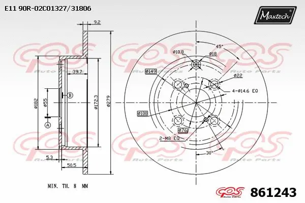 Disque de frein MAXTECH 861243