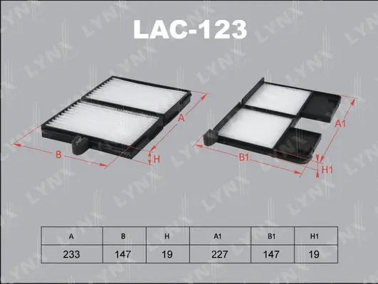 Filtre, air de l'habitacle LYNXAUTO LAC-123