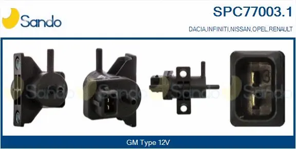 Transmetteur de pression, contrôle des gaz d'échappement SANDO SPC77003.1