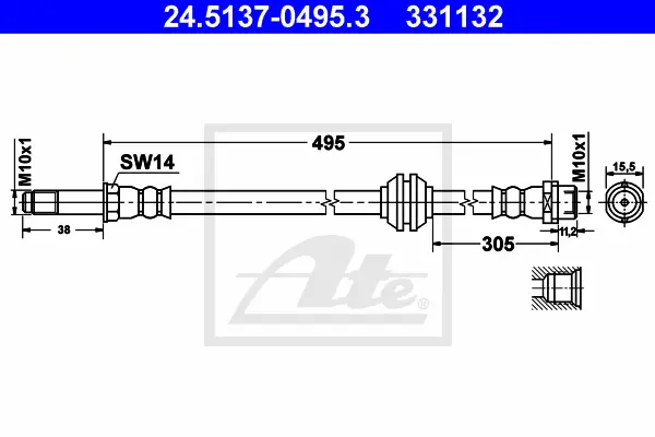 Flexible de frein ATE-APAC 24.5137-0495.3