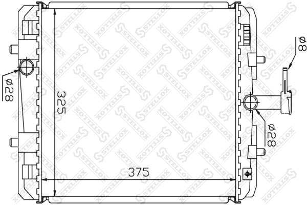 Radiateur, refroidissement du moteur STELLOX 10-26358-SX