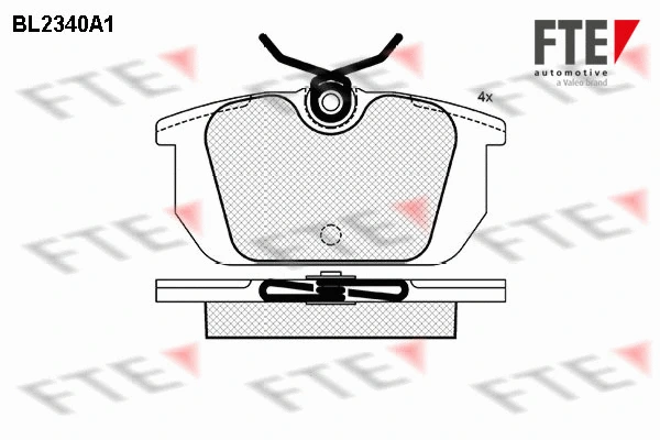 Kit de plaquettes de frein, frein à disque FTE 9010705