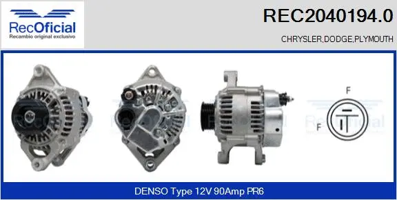 Alternateur RECOFICIAL REC2040194.0