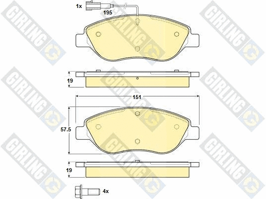 Kit de plaquettes de frein, frein à disque GIRLING 6114844