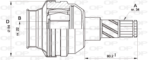 Jeu de joints, arbre de transmission OPEN PARTS CVJ5427.20