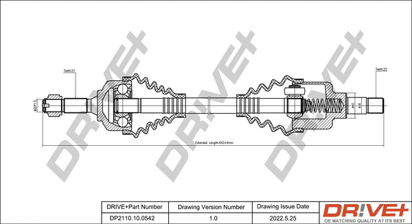 Arbre de transmission Dr!ve+ DP2110.10.0542