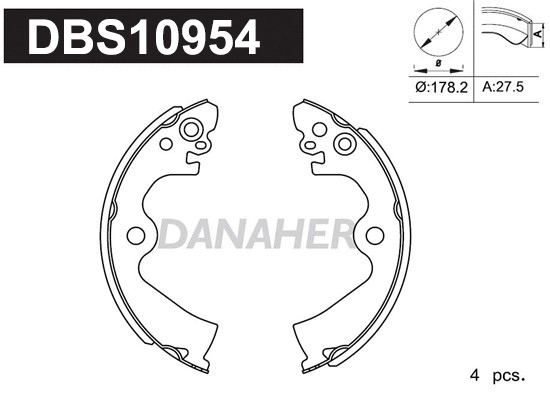 Jeu de mâchoires de frein DANAHER DBS10954