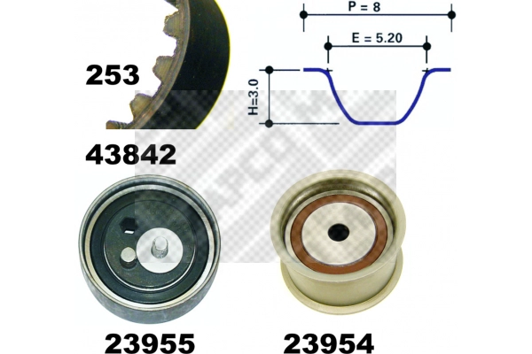 Kit de courroie crantée MAPCO 23842