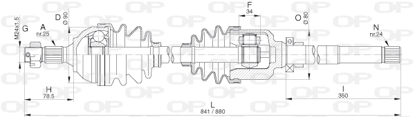 Arbre de transmission OPEN PARTS DRS6264.00
