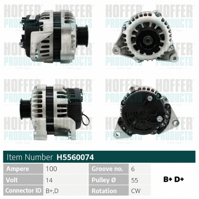 Alternateur HOFFER H5560074