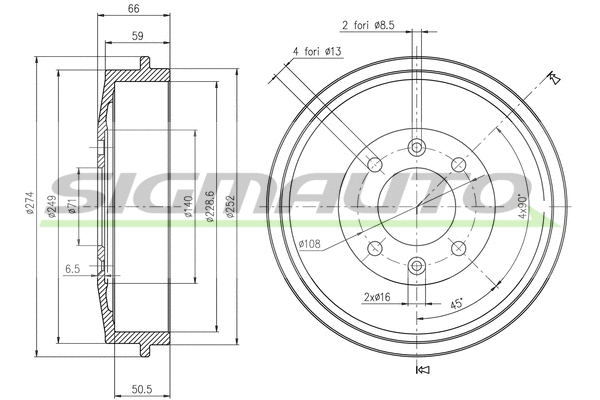Tambour de frein SIGMAUTO DR5146