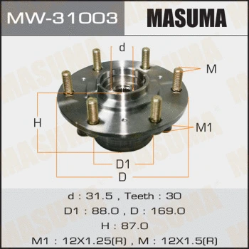 Kit de roulements de roue MASUMA MW-31003
