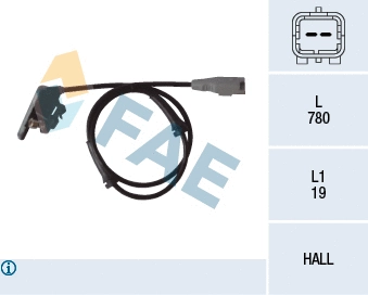 Capteur, vitesse de roue FAE 78080