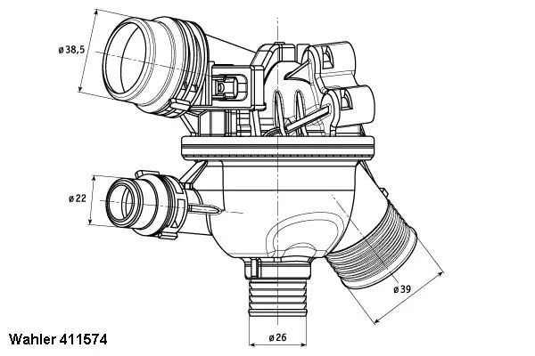 Thermostat, liquide de refroidissement BorgWarner (Wahler) 411574.102D
