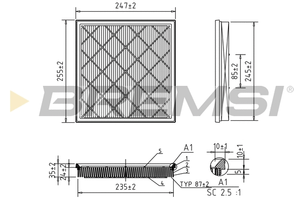 Filtre à air BREMSI FA1048