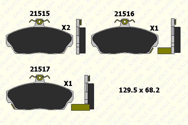 Kit de plaquettes de frein, frein à disque KALE 21515 180 05