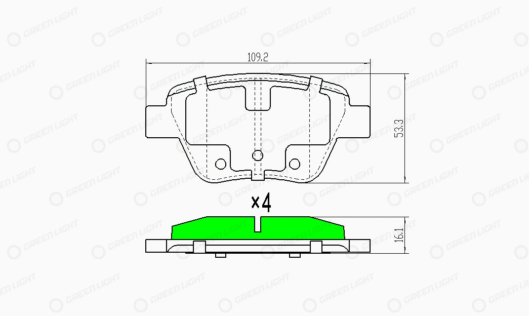 Kit de plaquettes de frein, frein à disque Automotive Adriado GLBP0078