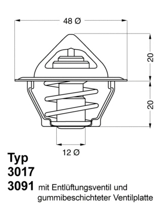 Thermostat, liquide de refroidissement BorgWarner (Wahler) 3017.83