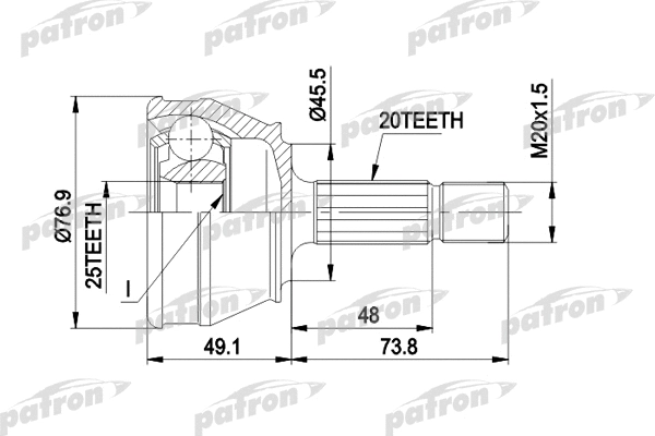 Jeu de joints, arbre de transmission PATRON PCV1035