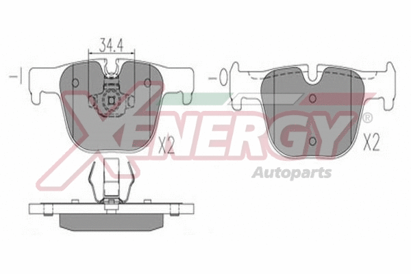 Kit de plaquettes de frein, frein à disque AP XENERGY X41309