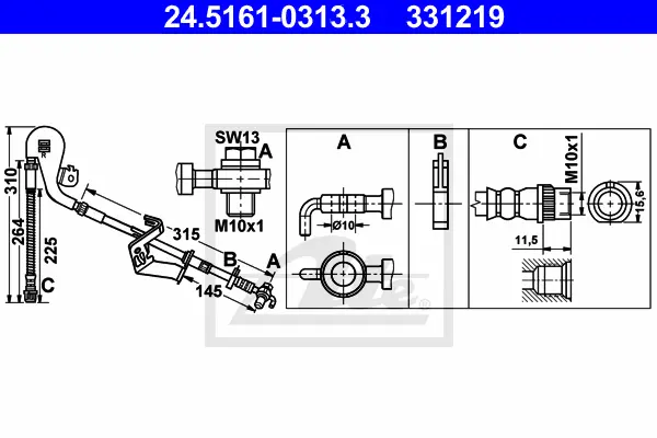Flexible de frein ATE-APAC 24.5161-0313.3