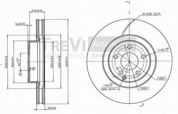 Disque de frein TREVI AUTOMOTIVE BD1207
