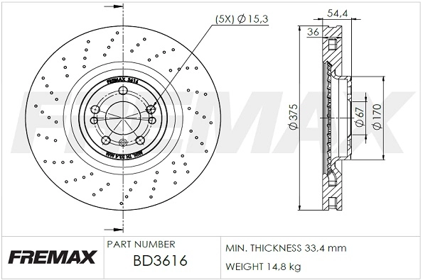 Disque de frein FREMAX BD-3616