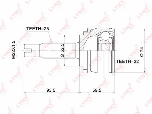Jeu de joints, arbre de transmission LYNXAUTO CO-3697