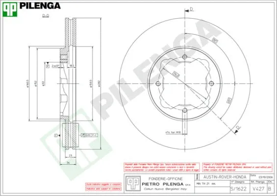Disque de frein PILENGA V427