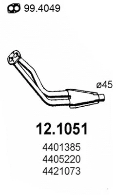Tuyau d'échappement ASSO 12.1051