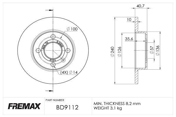 Disque de frein FREMAX BD-9112