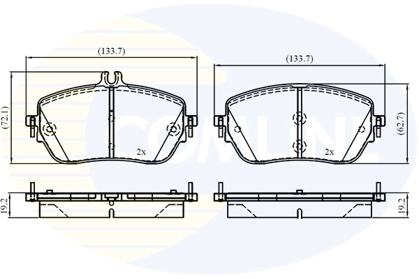 Kit de plaquettes de frein, frein à disque COMLINE CBP02844