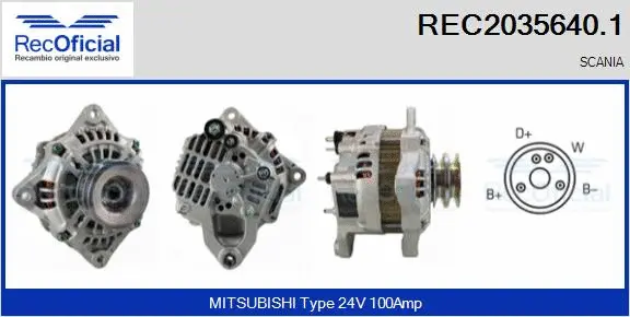 Alternateur RECOFICIAL REC2035640.1