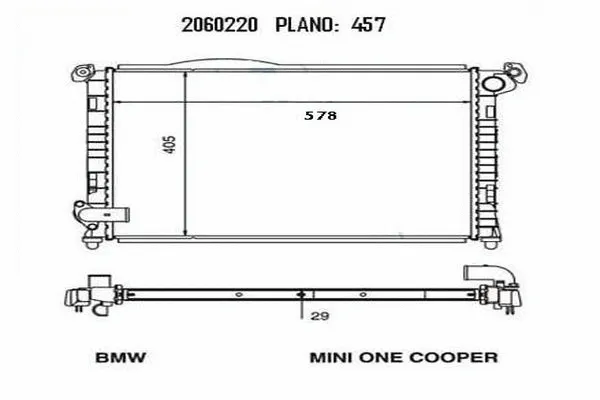 Radiateur, refroidissement du moteur ORDONEZ 2060220