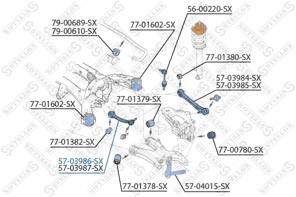 Bras de liaison, suspension de roue STELLOX 57-03986-SX