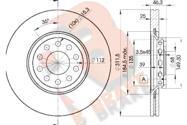 Disque de frein R BRAKE 78RBD24065