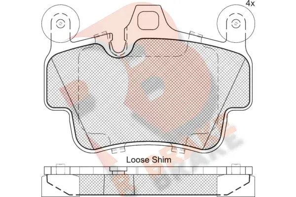 Kit de plaquettes de frein, frein à disque R BRAKE RB2204