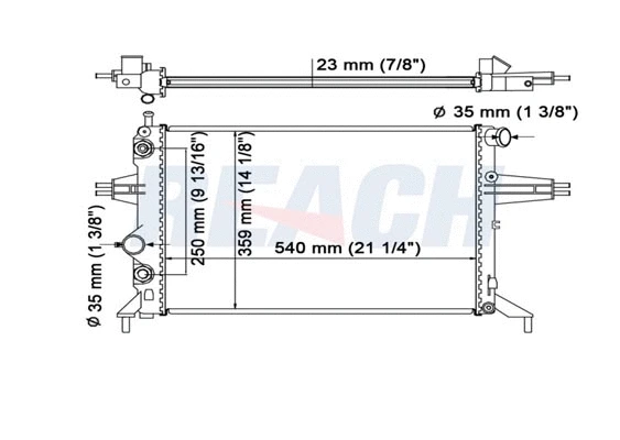 Radiateur, refroidissement du moteur REACH 1.40.14416.523