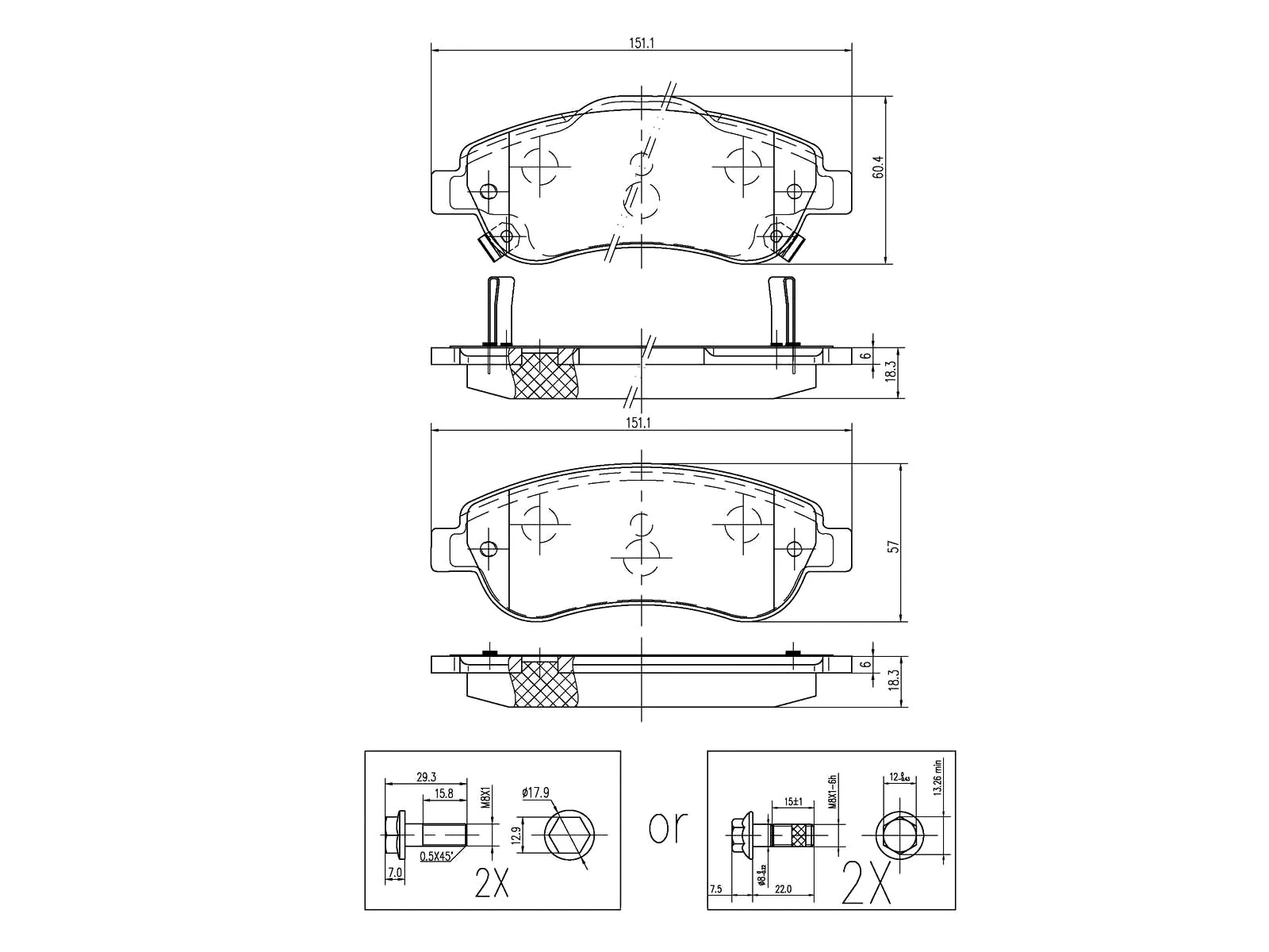 Kit de plaquettes de frein, frein à disque A.Z. Meisterteile AZMT-44-022-1332