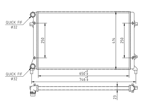 Radiateur, refroidissement du moteur HART 608 017