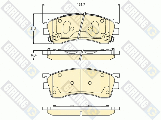 Kit de plaquettes de frein, frein à disque GIRLING 6133046