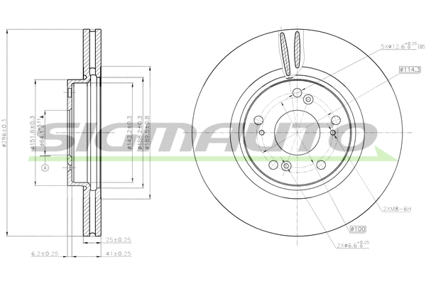 Disque de frein SIGMAUTO DBB775V