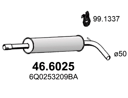 Silencieux central ASSO 46.6025