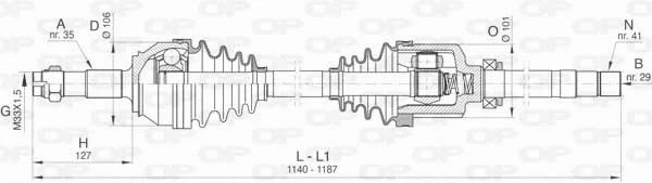 Arbre de transmission OPEN PARTS DRS6425.00